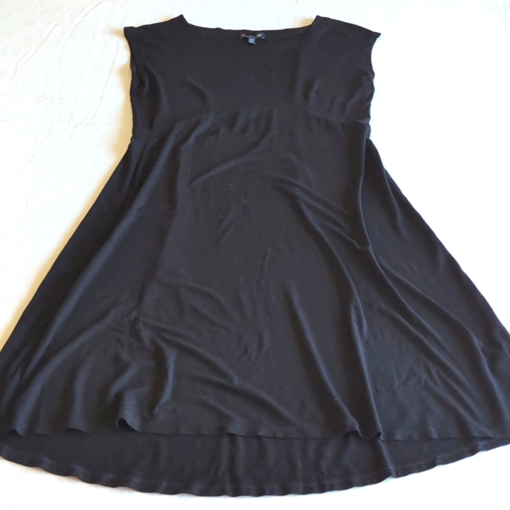Eileen Fisher Stretch Jersey Empire Waist Shift Dress in Black Women's Size XS